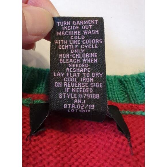 Llama Trees & Presents Holiday Sequin Sweater Girls Size S (7/8) It's Our Time - Picture 4 of 5